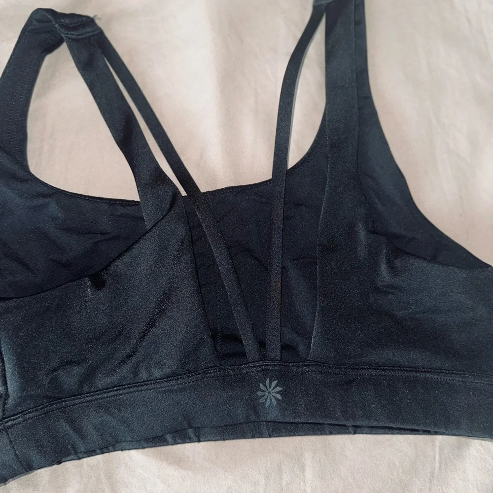 3 Athleta Neutral Sports Bras XS Athletic Bundle Black Bra Top Set